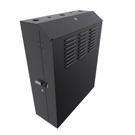 NavePoint 5U Vertical Server Rack Enclosure, Low Profile, 23.6" Deep, Max Weight Capacity 132lbs - 5U Network Cabinet Vertical Wall Mount, Perforated, Black