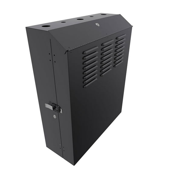 NavePoint 5U Vertical Server Rack Enclosure, Low Profile, 23.6" Deep, Max Weight Capacity 132lbs - 5U Network Cabinet Vertical Wall Mount, Perforated, Black