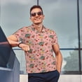 thumbnail image 4 of Honeii Retro 70s 60s Hippie Flower Print Polo Shirt, A Classic Short-Sleeved, Button-Down Golf Shirt for Men,Mens Polo Shirts Short Sleeve-4X-Large, 4 of 6