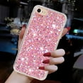 thumbnail image 6 of for iPhone 7 / 8 / SE 2022 & 2020 Glitter Case, Cute Bling Sparkle Shiny Slim Soft Silicone Reflective Clear TPU Bumper Women Girls Shockproof Protective Case for iPhone 7 / 8 / SE 2022 & 2020, Pink, 6 of 6