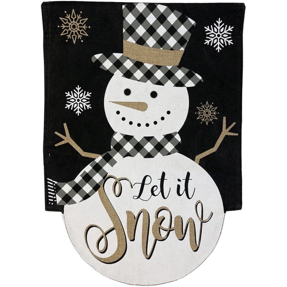 Briarwood Lane Garden Flag 12x18 For Outdoor Checkered Snowman Burlap Winter For Winter Garden Flag Flags For Outside