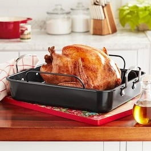 The pioneer woman timeless nonstick roaster with wire rack insert hotsell