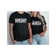 thumbnail image 1 of Camisetas de algodón a juego para parejas: camisetas informales de cuello redondo para recién casados y enamorados, con estampado geométrico, perfectas para Navidad y San Valentín, 180 g. Camisetas in, 1 of 5