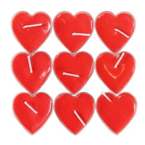 Floleo 9 Pack Heart Shaped Unscented Tea Lights Candles – Smokeless Tealight Candles - Decorations For Wedding,Party,Votives,Oil Burners And Christma