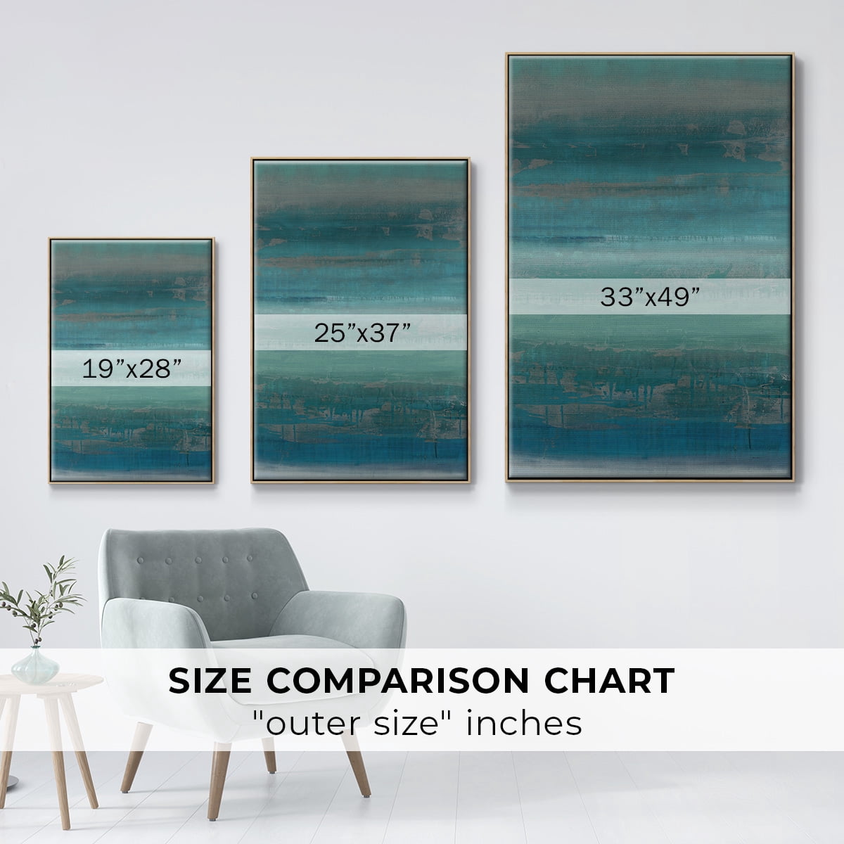 Stars & Shores II Framed Premium Gallery Wrapped Canvas - Ready to Hang - 25 x 37 - Natural Wood Floating Frame