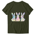 thumbnail image 4 of Pisexur Hauts pour Femmes, Hauts d'Été pour Femmes, Hauts d'Entraînement pour Femmes, T-Shirt Imprimé à Manches Courtes Col Rond Chandail Mode Vert Armée, P, 4 of 5