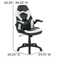 thumbnail image 5 of Flash Furniture X10 LeatherSoft High-Back Gaming Chair with Headrest and Flip-Up Arms, White/Black, 5 of 16
