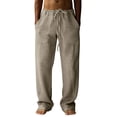 thumbnail image 6 of Men's Cotton Linen Trousers Men's Casual Fashionable Cotton Linen Trousers, 6 of 6