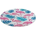 thumbnail image 4 of Flamingo Pattern Soft Bedroom Round Area Rug, Washable Cute Nursery Circle Throw Mat, Non-Slip Contemporary Small Low Pile Floor Carpet for Dorm Bedside, 4 of 6