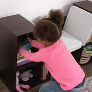 KidKraft Wooden Child Bookcase with Reading Nook, 6 Shelves, Espresso, For Ages 3+