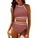 thumbnail image 2 of Traje de Baño de 2 Piezas para las Mujeres Hawaiana Estampado Tropical Cami Bra con Volantes, Juegos de Baño de Ropa de Playa para la Piscina Y el Mar, 2 of 7