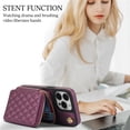 thumbnail image 3 of Compatible with iPhone 13 Pro 6.1 inch Wallet Phone Case Tempered Glass Screen Protector Wrist Crossbody Strap Stand Credit Card Holder RFID Slot Cell Cover for iPhone13Pro 5G Women Girls Dark Purple, 3 of 9