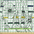 thumbnail image 2 of Floral Sofa Upholstery Fabric by the Yard, Monochrome Botanical Motifs Hand Drawn Flowers and Leaves Along Colorful Stripes, Decorative Fabric for DIY and Home Accents, Multicolor by Ambesonne, 2 of 5
