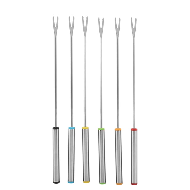Fondue Forks -6pcs/Set Stainless Steel Chocolate Cheese Dessert Fondue Pot Forks Kitchen Tool Tableware