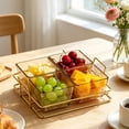 thumbnail image 6 of Clear Acrylic Divided Serving Tray - 4-Compartment Snack Platter for Parties, Fruit, Nuts & Appetizers with Iron Stand, 6 of 7