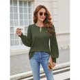 thumbnail image 4 of Blusas Informales Elegantes para Mujer, Blusas de Moda para Negocios, Camisas de Larga con Cuello Redondo, Conjuntos de Otoño para Maestras. Verde XXL, 4 of 7