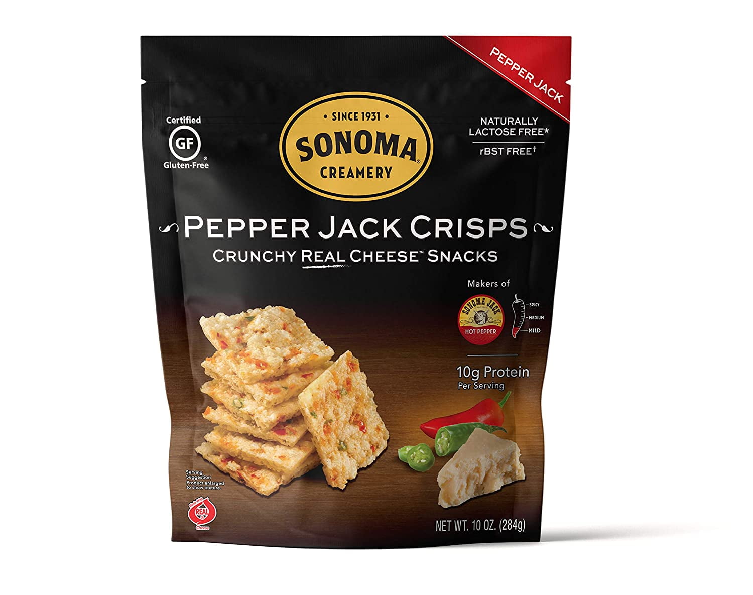 Sonoma Creamery Cheese Crisps Pepper Jack Savory Cheese Cracker, 10
