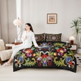 thumbnail image 2 of Erosebridal Bohemian Flower Bedding Comforter Set for Girls, Paisley Mandala Queen Bedding Sets, Black Reversible, 7 Pieces, 2 of 5