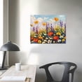 thumbnail image 4 of JEUXUS  Flowers Wall Art Canvas Daisy Colorful 3d Textured Picture Landscape Wildflowers Painting, Purple Yellow Floral Artwork Large Framed for Living Room Bedroom Bathroom Office Home Decor, 4 of 6
