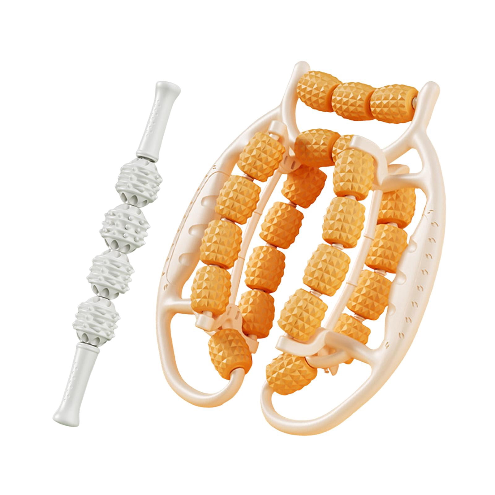 Dualoai Fascia Muscle Relax Roller Massagers Circular Leg Clamps for Hands Shoulders Orange