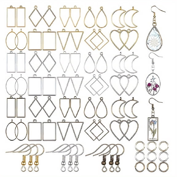 180PCS Hollow Frame Pendants for Resin, 10 Styles 3 Colors Metal Open Bezels for Resin, Geometric Resin Jewelry Molds for DIY Earrings, Necklaces, Keychains & Pressed Flower Crafts