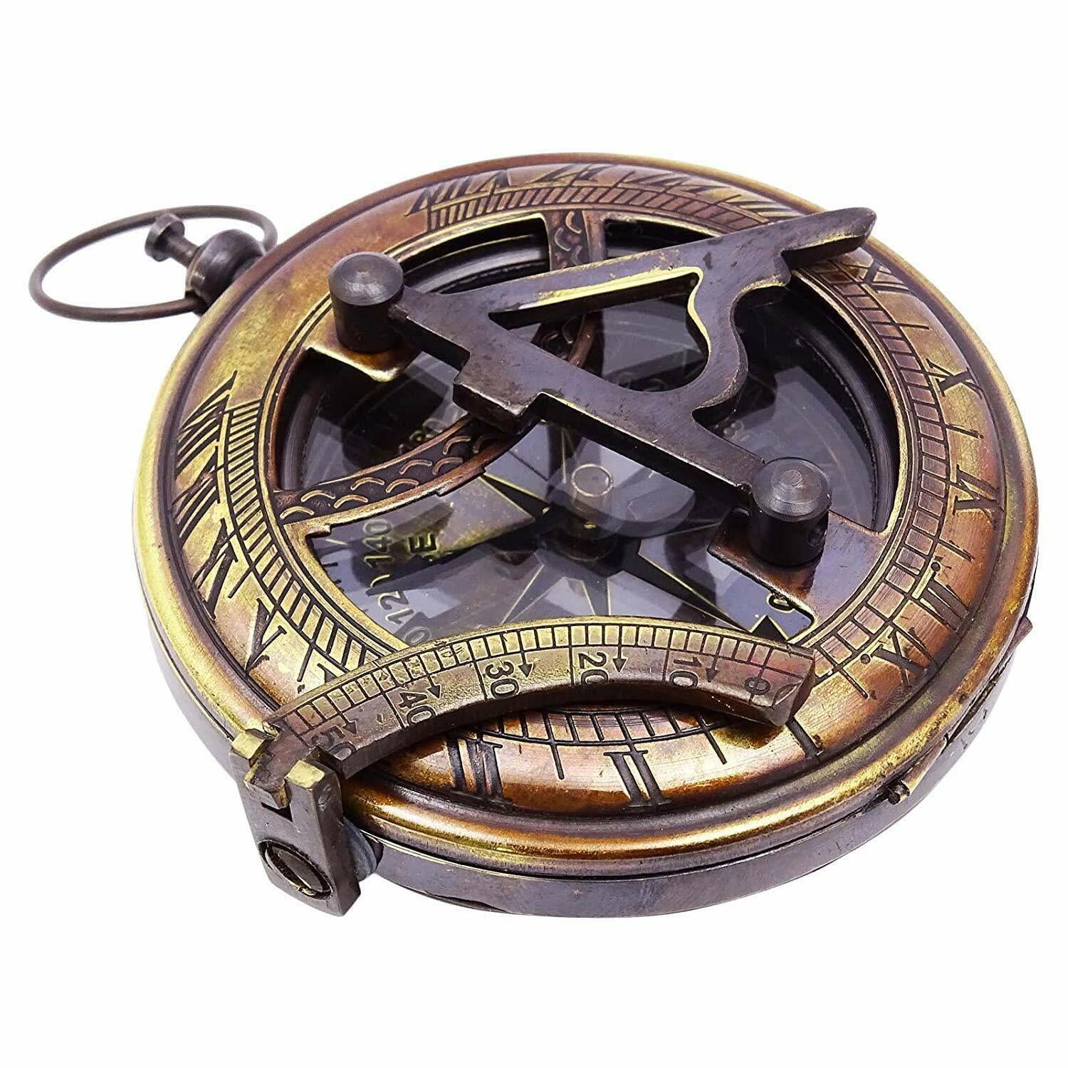 Antique Compass Brass Sundial Compass Personalized Gift Compass