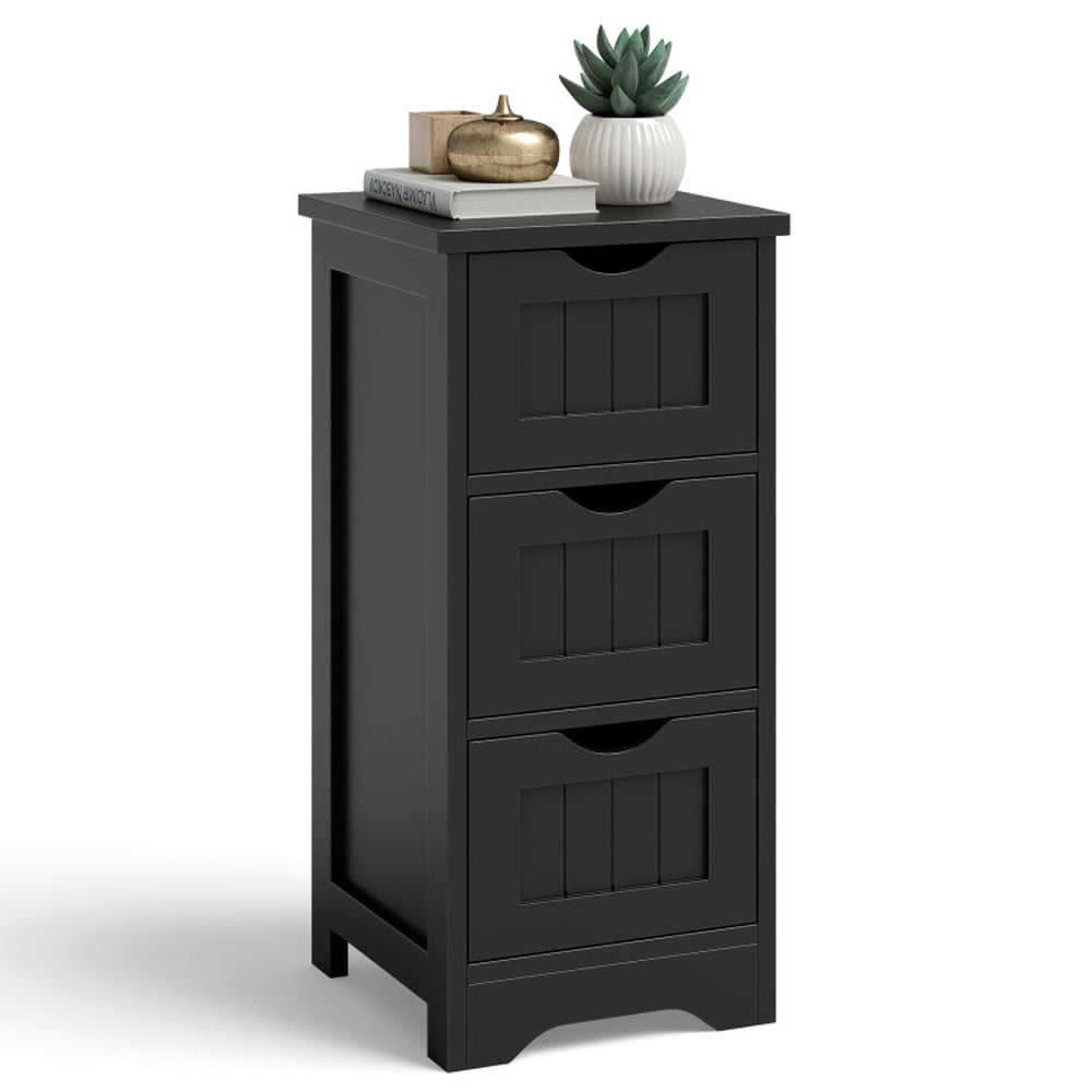 Finihen Bathroom Storage Cabinet, Bathroom Floor Cabinet, Bathroom Floor Freestanding Storage Organizer with 3 Drawers, for Bathroom, Living Room, Bedroom, Kitchen, Black Finihen Bathroom Storage Cabinet, Bathroom Floor Cabinet, Bathroom Floor Freestanding Storage Organizer with 3 Drawers, for Bathroom, Living Room, Bedroom, Kitchen, Black