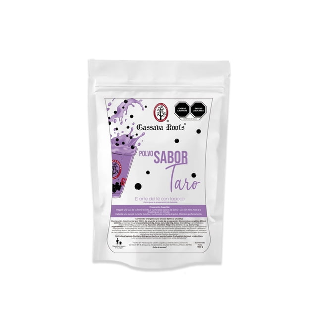 Base en polvo para bebidas sabor Taro Cassava Roots - 160g Cassava Roots Sabor Taro