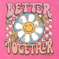 thumbnail image 6 of Wild Bobby Retro Better Together Daisy Smiley Face Checkered Background Vintage Women Tri-Blend Racerback Tank Top, Vintage Pink, Large, 6 of 6