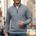thumbnail image 4 of Generic Mens Half Zip Pullover Sweatshirt Textured Mock Neck Long Sleeve Shirts Casual Athletic Muscle Tops Fall Polo Sweater, 4 of 5