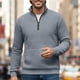 thumbnail image 3 of Ceisia Men Solid Color Long Sleeve Zippered Hooded Sporty Casual Daily Gift Outdoor Athletic Top, 3 of 6