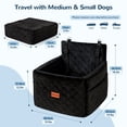 thumbnail image 3 of Dog Booster Car Seat for Small/Medium Dogs Up to 35lbs, DOMIPET Pet Car Travel Bed with Storage Pockets & Safety Belt, Elevated Cushion Fully Detachable and Washable, 3 of 9