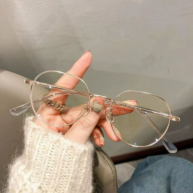 Gafas de metal para miopía, lentes planas con protección contra la luz azul, con marco para miopía para estudiantes
