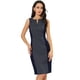 thumbnail image 1 of Vestido de Tubo Midi Ajustado Sin Mangas Con Cuello En V Allegra K Azul S, 1 of 6