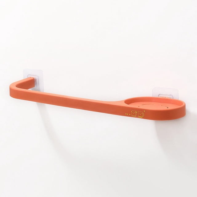 Cqxid Rack Under $5 Wall Mounted Towel Rack Hanging Plastic Towel Bar Storage Rack Bathroom Rack Single Bar Bath Towel Rack