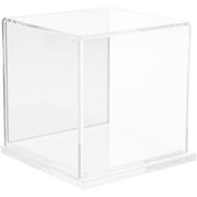 Plymor Clear Acrylic Display Case with Clear Base (Mirror Back), 4" x 4" x 4"
