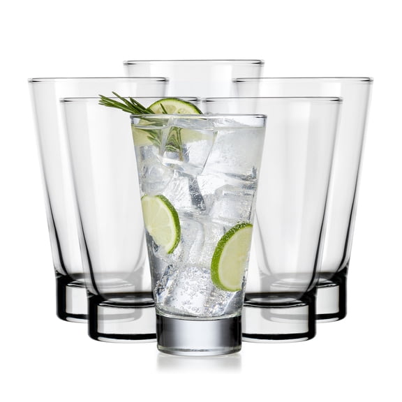 Libbey Modern Bar Essentials Highball Drinking Glasses, 12 ounce, Set of 6