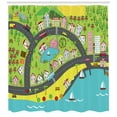 thumbnail image 3 of Ambesonne City Shower Curtain, Landscape of Urban and Suburbs, 69"Wx84"L, Multicolor, 3 of 3