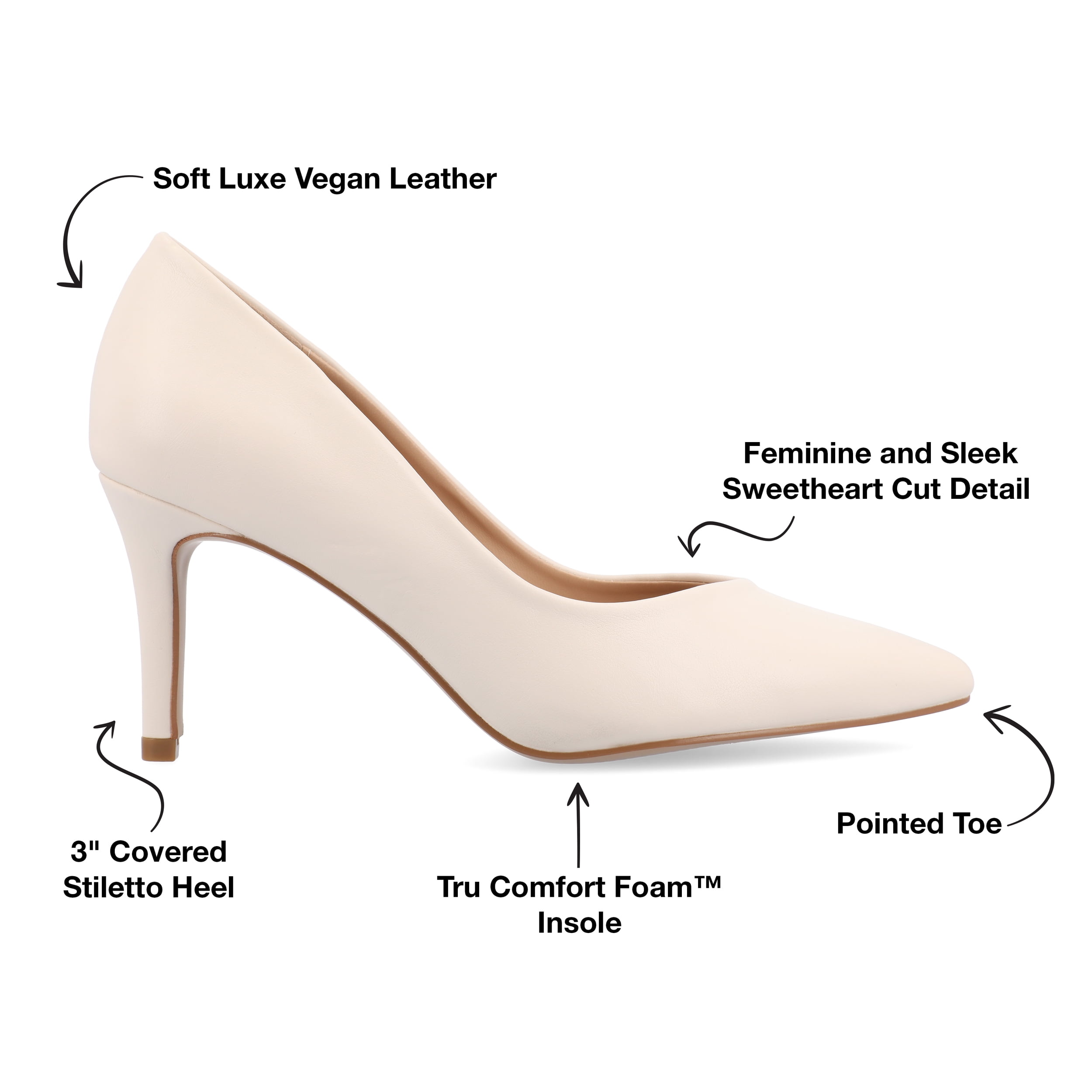 Journee Women's Gabriella SuperNatural Shades Wide Width Slip On Pointed Toe Pumps