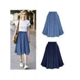 thumbnail image 4 of New Large Size Women's Elastic Waist Student Denim Skirt Long Skirt, 4 of 4