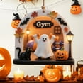 thumbnail image 5 of Diceymbol Spooky Cute Halloween Hanging Ornaments Friendly Ghost Scene Decor with Lantern and Cat Designs for Halloween Tree Home Decor and Seasonal Display, 5 of 7