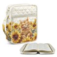 thumbnail image 2 of HELLHERO Sunflower and Cat Bible Cover Case, Durable Handle Portable Quilted Bible Bag Polyester Fabric Quilted Bible Cover for Scripture Study Daily Use, 2 of 9