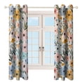 thumbnail image 3 of Floral Colorful Flower Window Curtains for Bedroom Colorful Printed Window Drapes Blackout Thermal Insulated Grommet Window Treatment 2 Panels Set, 3 of 5