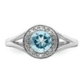 thumbnail image 4 of 925 Sterling Silver Rhodium-plated Diam. & Aquamarine Ring Size: 10; for Adults and Teens; for Women and Men, 4 of 5