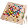 thumbnail image 1 of Game Board For Kids Bead Fun Game Wooden Educational Toy Rainbow Education, 1 of 9