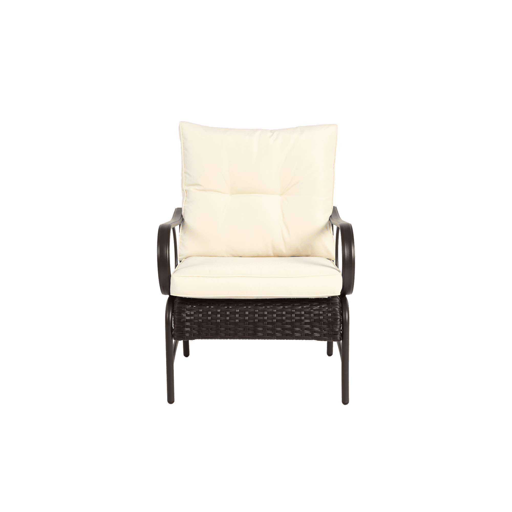 3 Pieces Patio Furniture Sets,Outdoor PE Rattan Wicker Chairs with Soft Cushion and Coffee Table for Garden Backyard Porch Poolside,Beige