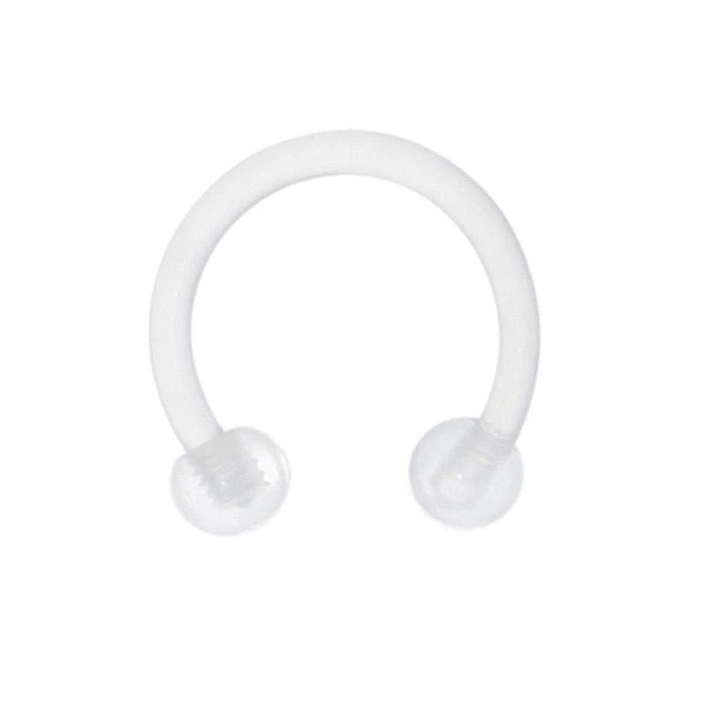 Circular Barbell Horseshoe Retainer Bio-flex with Clear Balls 16g 3/8'