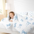 thumbnail image 3 of Erosebridal Cartoon Cute Bowtie Kids Queen Comforter Set,Blue Princess Bows Bedding Comforter Set For Bowknot Girl,Reversible,3 Pieces, 3 of 7