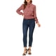thumbnail image 2 of INSPIRAR CHIC Blusa Casual de Manga Lámpara con Estampado Floral y Cuello en V para Mujeres XS Rojas, 2 of 7