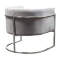 thumbnail image 3 of Kel 31 Inch Cantilever Accent Chair Gray Velvet Silver Stainless Steel, 3 of 6